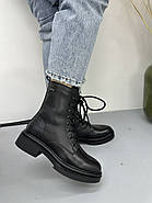 Високі черевики демісезонні жіночі MeegoComfort 25A18603-1 Black чорні на шнурівці, фото 6