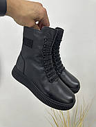 Зимові черевики жіночі MeegoComfort 25A20561-3 BLACK чорні шкіряні, фото 6