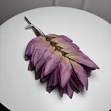 Штучна гілка лавровий лист бузково-зелений, 45 см, 12 шт./пач.