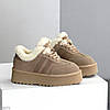 Модні зимові кросівки уггі натуральна замша колір Латте, фото 2