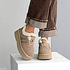 Модні зимові кросівки уггі натуральна замша колір Латте, фото 3