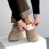 Модні зимові кросівки уггі натуральна замша колір Латте, фото 5