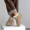 Модні зимові кросівки уггі натуральна замша колір Латте, фото 6
