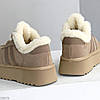 Модні зимові кросівки уггі натуральна замша колір Латте, фото 8