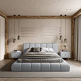 Ліжко Podium 160*200см Light Grey з механізмом та м'яким узголівьям, фото 4