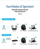 Бездротовий Wi-Fi репітер 300 Мбіт/с 2.4 ГГц з WPS та LAN портом | Підсилювач сигналу Wi-Fi повторювач режими Repeater/AP, фото 5