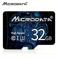Карта памяти Microdata microSD 32GB Class 10 UHS-I U1 V10 с SD-адаптером | Флешка для телефона, планшета, видеорегистратора, дрона