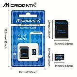 Карта пам’яті Microdata microSD 32GB Class 10 UHS-I U1 V10 з SD-адаптером | Флешка для телефону, планшета, відеореєстратора, дрона, фото 2
