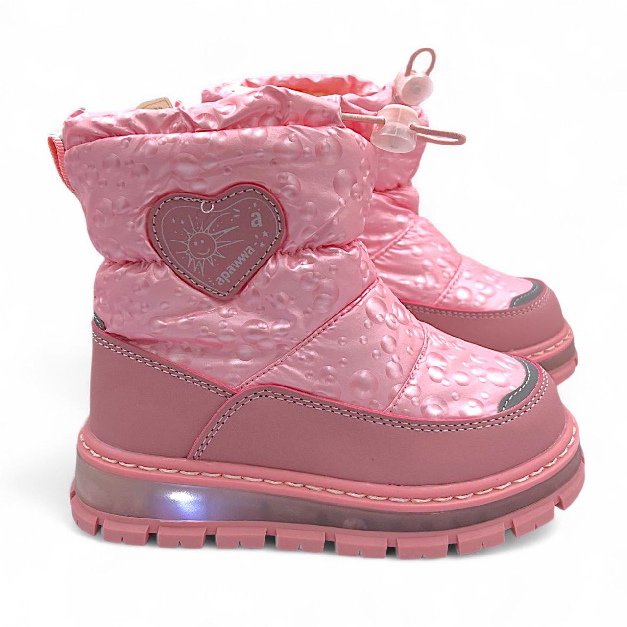 Дитячі зимові черевики для дівчинки Apawwa LED 22-27р, фото 1