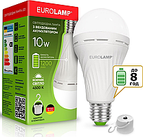 LED лампа акумуляторна EUROLAMP 10W 1200mAh 4500K E27 з тримачем А70