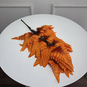 Штучна гілка папороті помаранчево-коричнева , 55 см , 12 шт/уп