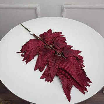 Штучна гілка папороті червона , 55 см , 12 шт/уп