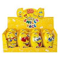 Яйце пластикове з цукерками та сюрпризом для дівчинки та хлопчика Smiley face 35г, фото 2