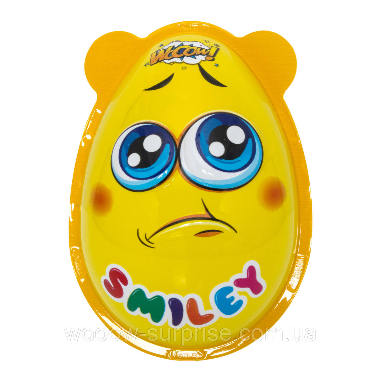 Яйце пластикове з цукерками та сюрпризом для дівчинки та хлопчика Smiley face 35г, фото 1