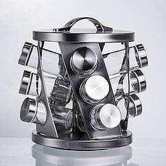 Карусель для спецій 12 баночок по 100 мл, хром