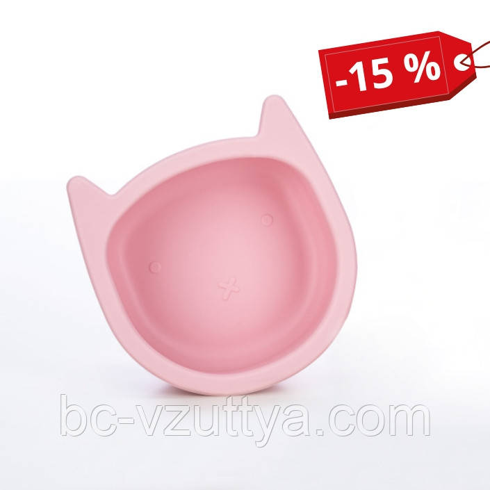 Силіконова миска дитяча FreeOn Kitty, pink, фото 1