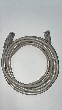 Патчкорд UTP Cat 5E, 3 метри, сірий — штекер 8P8C — штекер 8P8C, фото 2