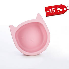 Силіконова миска дитяча  FreeOn Kitty, pink