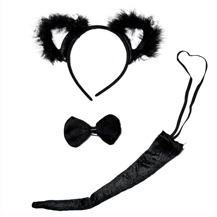 Набір чорна кішка з пухом