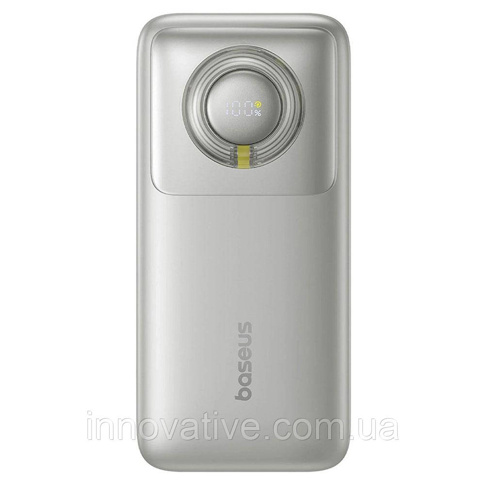 Зовнішній акумулятор Baseus Free2Pull Power Bank with Retractable Cable 20000mAh 65W Lunar gray (Сірий), фото 1