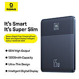 Зовнішній акумулятор Baseus Blade2 Fast-Charging Power Bank with Digital Display Intelligent Edition 12000mAh 65W Mariana Blue , фото 9