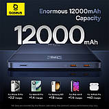 Зовнішній акумулятор Baseus Blade2 Fast-Charging Power Bank with Digital Display Intelligent Edition 12000mAh 65W Mariana Blue , фото 10