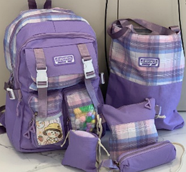 Набір 5 в 1 шкільний рюкзак (Картинка та кулі), сумка, клатч, пенал і мішечок MFG-2-618 Pur Доставка по Україні