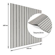 Покриття вінілове самоклеюче 3D рейки 600х600х2,8мм SW-00003242, фото 3