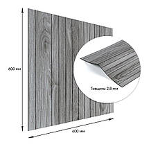Покриття вінілове самоклеюче 3D рейки 600х600х2,8мм SW-00003247, фото 3