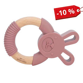 Прорізувач FreeON силіконовий зайчик, рожевий