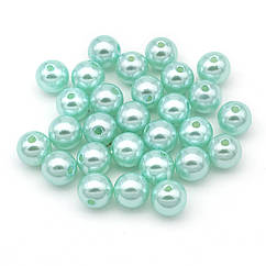 Перли Намистини Акрилові, Глянцеві, Круглі, Аквамарин, 12мм, Отвір 2.7мм, близько 28шт/25г