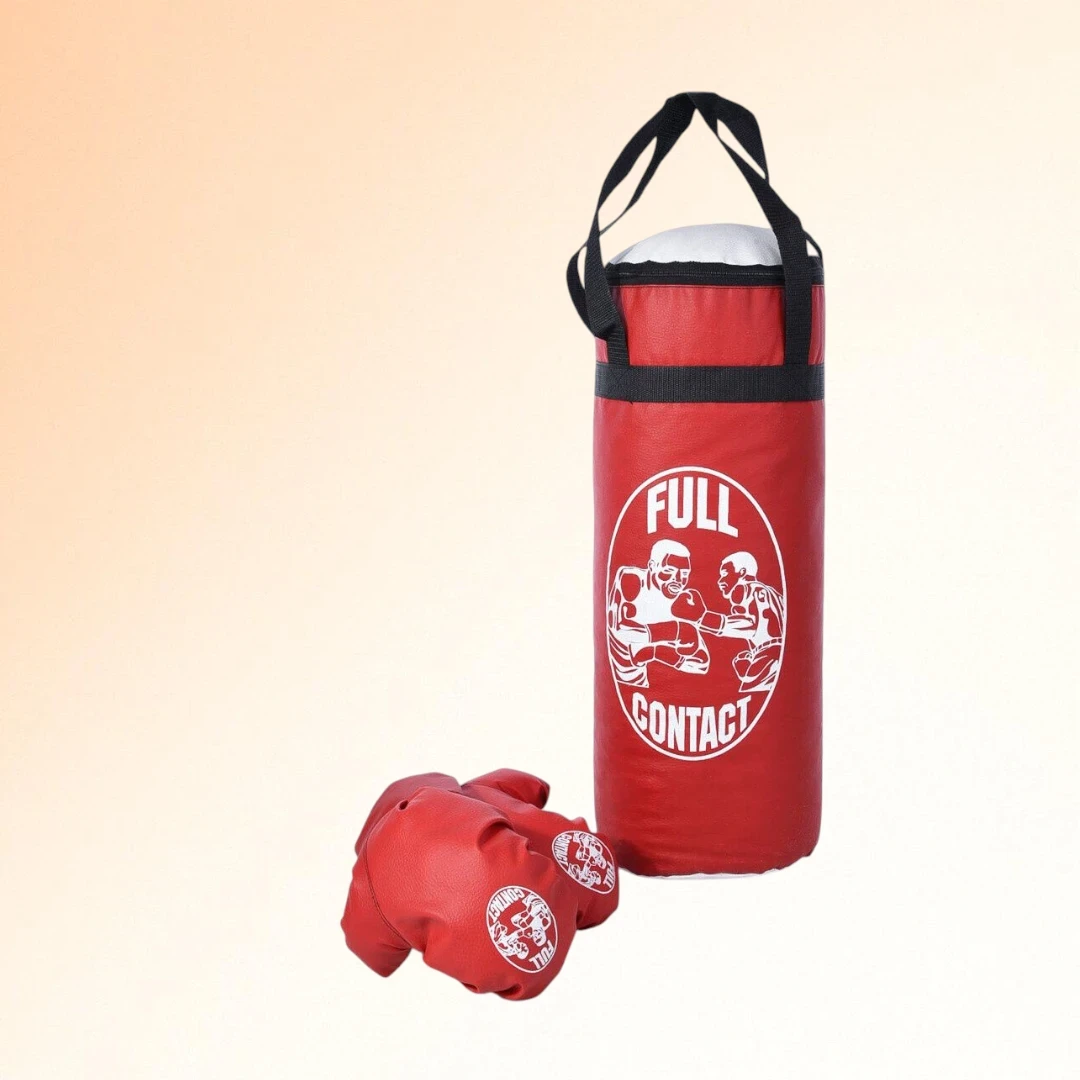 Груша боксерська Велика + рукавички BB_850257 Full contact, висота-55 см, Червоний, фото 1