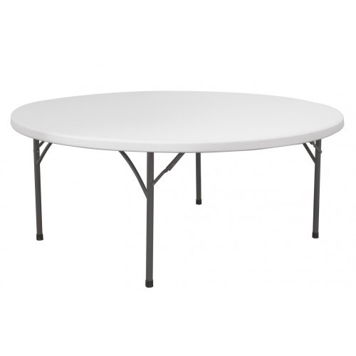 Стіл складаний 180 см круглий, білий, фото 1