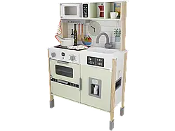 Дитяча дерев'яна кухня з аксесуарами із світлом та звуком Lupilu Wooden Play Kitchen