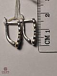 Срібні Сережки зі вставкою цирконій, фото 2