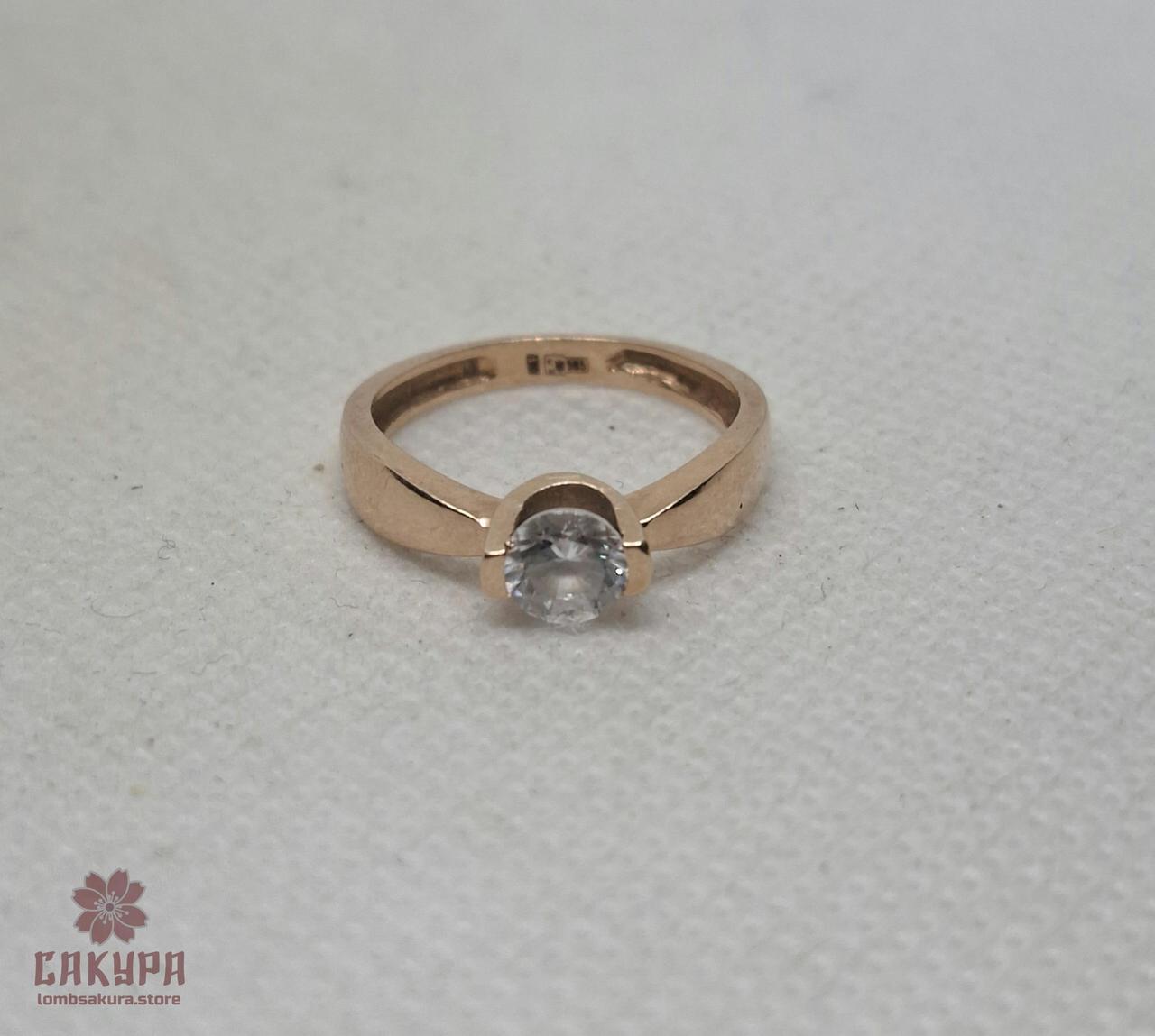 Золота Каблучка зі вставкою цирконій, фото 1