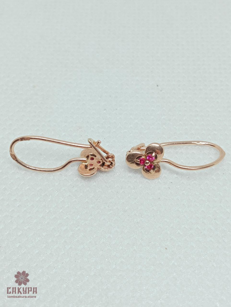 Золоті Сережки зі вставкою цирконій, фото 1