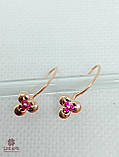 Золоті Сережки зі вставкою цирконій, фото 3