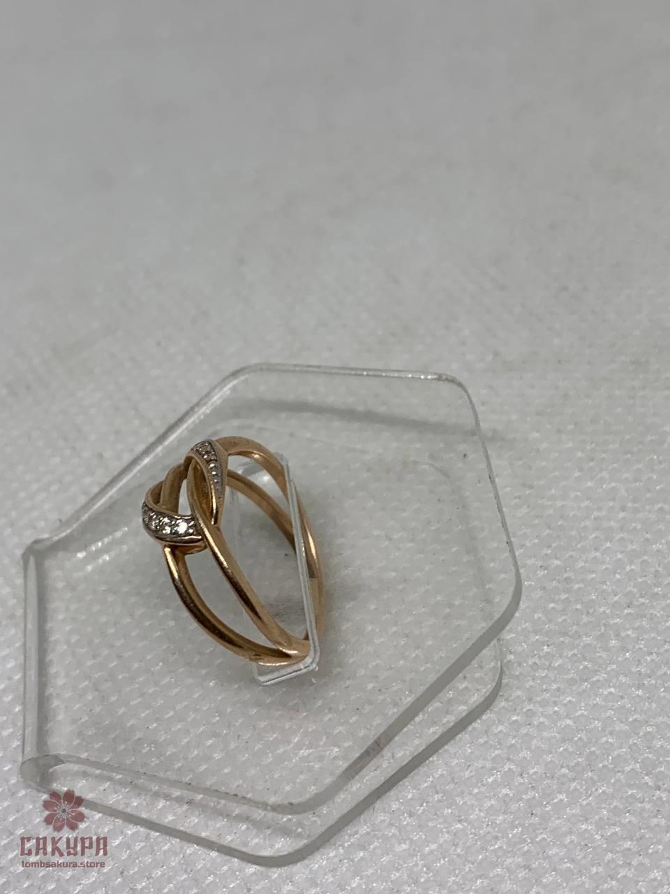 Золота Каблучка зі вставкою цирконій, фото 1