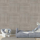 Покриття вінілове самоклеюче 3D рейки 600х600х2,8мм SW-00003244, фото 6