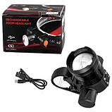 Велоліхтар 5835-P50, кріплення на лоб, Li-Ion акум, ЗП Type-C, zoom, Box, фото 2