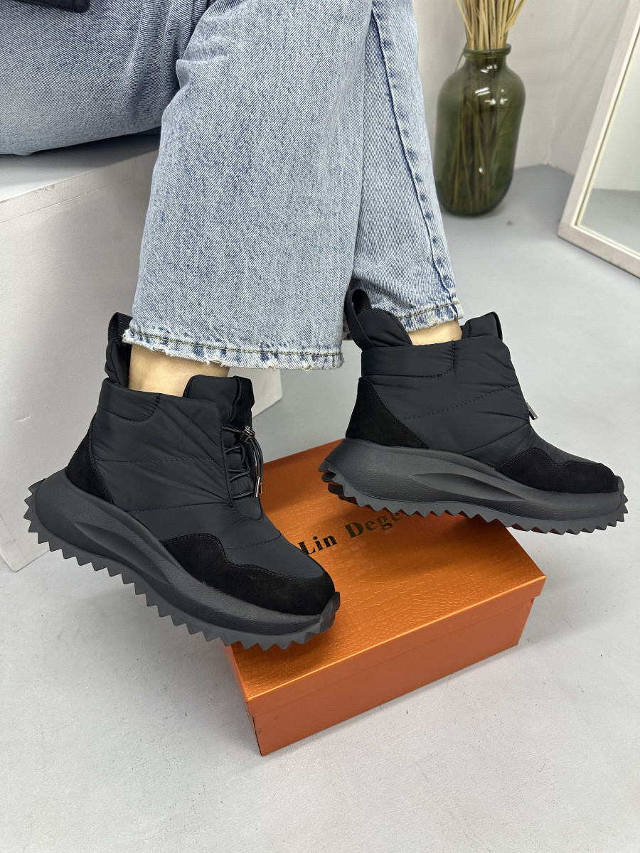 Кросівки жіночі зимові MalinDegely M9342-1 чорні, фото 1