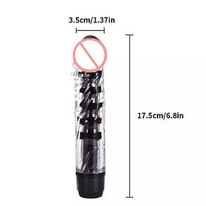 Силіконовий вібратор - Чорний, фото 2