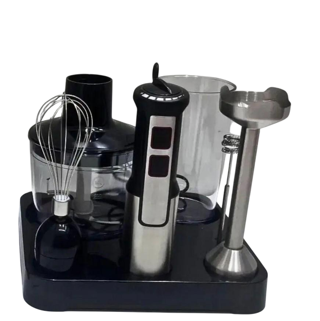 Заглибний блендер Rainberg RB-2293 6в1 Багатофункціональний блендер-подрібнювач із підставкою Чорний 1200 Вт, фото 1