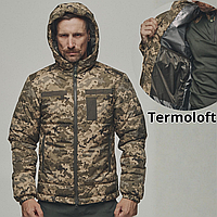Зимняя тактическая куртка военная на мембране теплая армейская куртка Termoloft пиксель мужская качественная