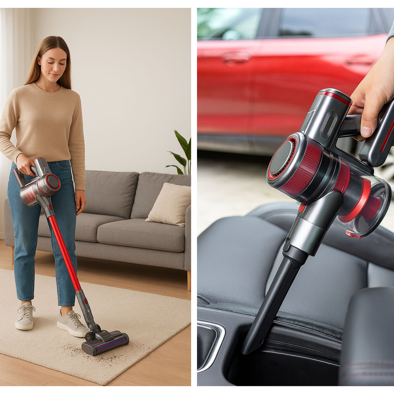 Бездротовий пилосос TK000240 ручний з контейнером для прибирання будинку потужний та легкий, фото 1