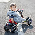 Електрокарт дитячий 6 кмч для хлопчиків та дівчаток зі звуковими ефектами та доладним дизайном, фото 2