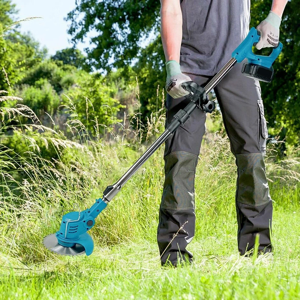 Набір акумуляторного інструменту 3в1 секатор газонокосарка міні пила для саду з двома акумуляторами 48В, фото 1