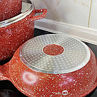 Набір посуду 12 предметів гранітної каструлі з антипригарним покриттям для кухні та приготування їжі., фото 4