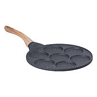 Сковорода з антипригарним покриттям 26 см для млинців, яєць та оладок, 7-секційна кругла сіра HP-39-582-C